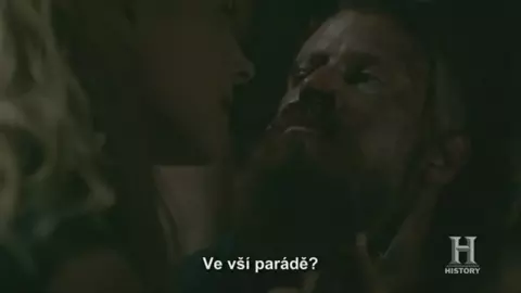 Katheryn Winnick from TV series Vikings gets on top of guy and rides him till she cums